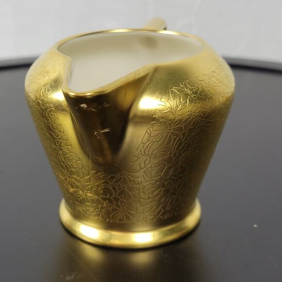 VINTAGE Pickard China Rose And Daisy 486 Gold Ceramic Creamer & Sugar Bowl Set - Picture 4 of 15